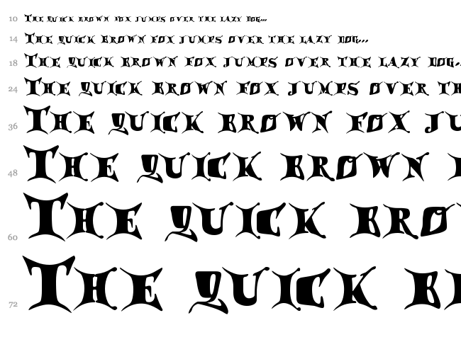 Draggletail font waterfall