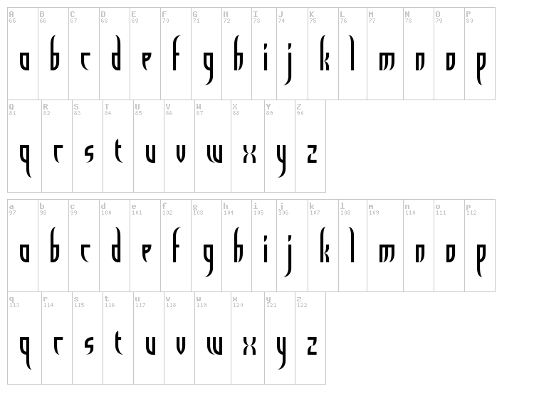 El Diablo font map