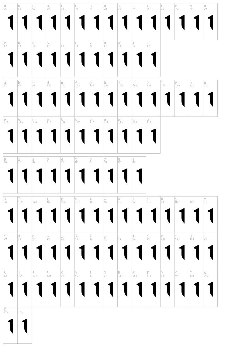 Exorcista font map