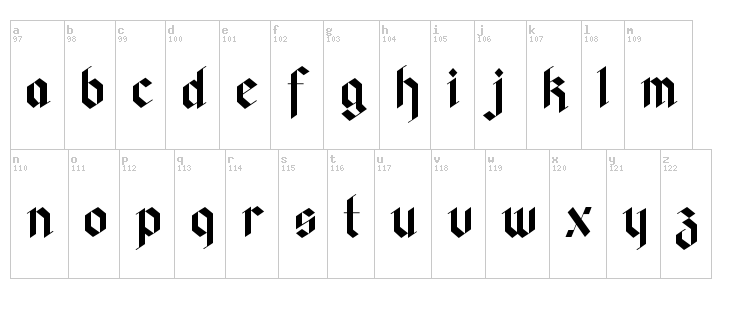 Fag Hag Black font map