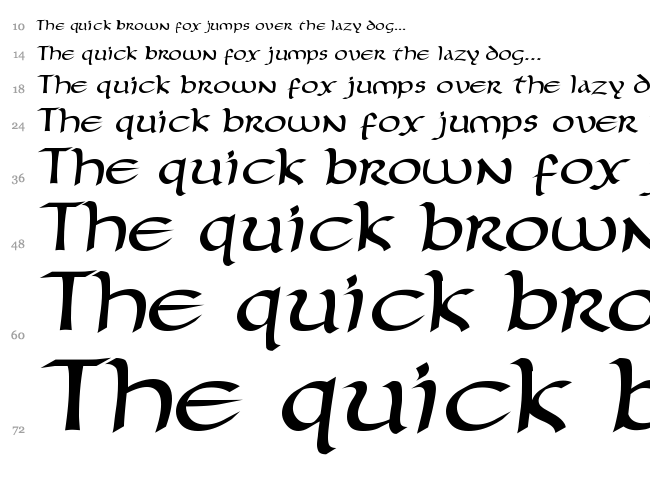 Forgotten Uncial font waterfall