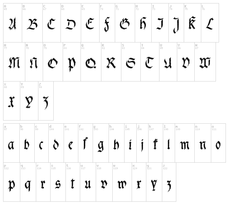Fracta font map