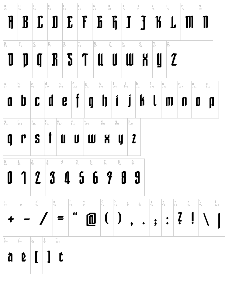 Friedrich font map
