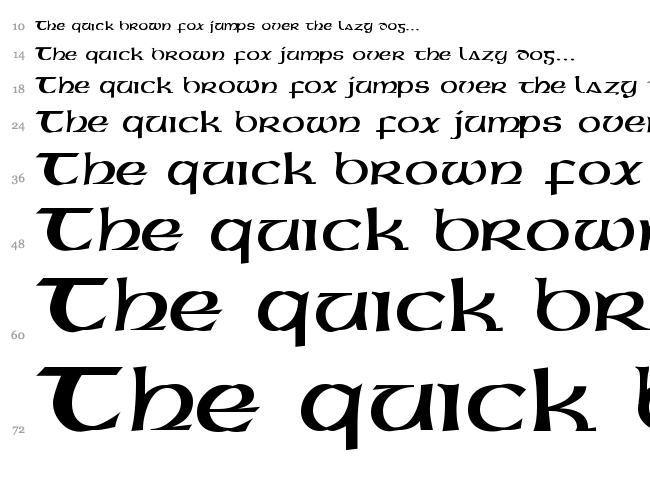 Gaeilge font waterfall