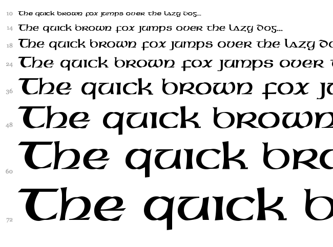 Gaeilge font waterfall