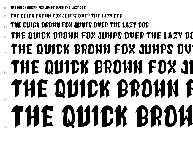 Goth Goma G font waterfall