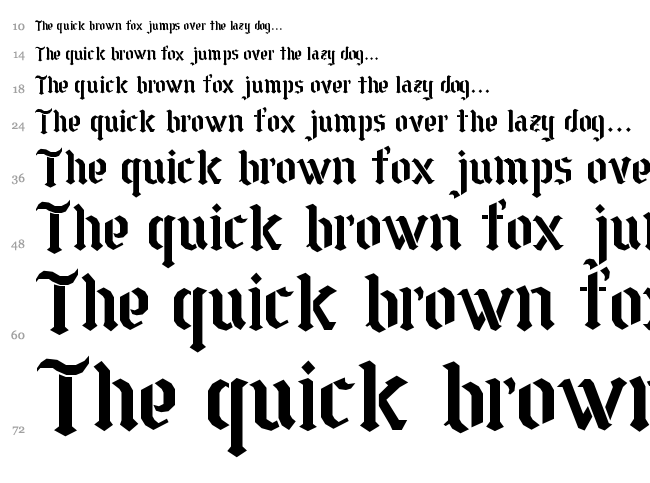 Goth Stencil font waterfall