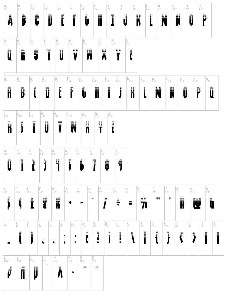 Grendel's Mother font map