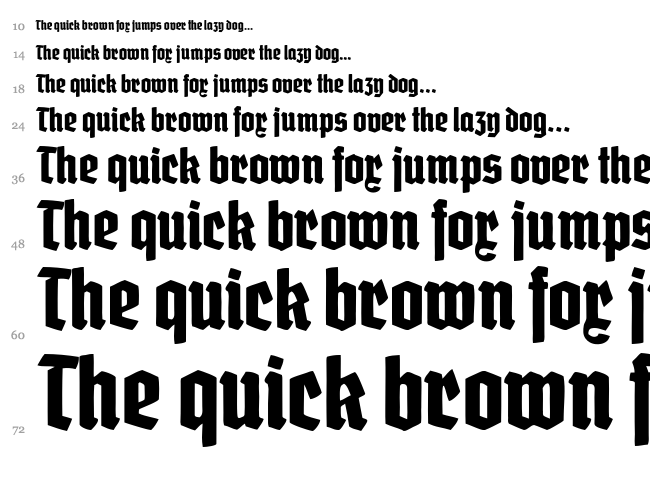 Grobe Deutschmeister font waterfall