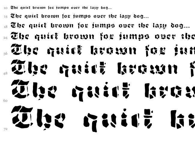 Grobe Hand font waterfall