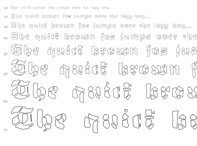 Grobe Hand font waterfall