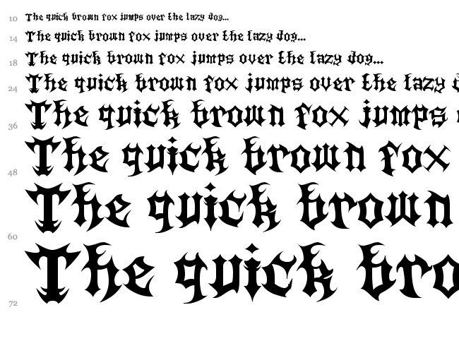 Guttural font waterfall