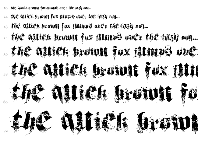 Hardcorium font waterfall