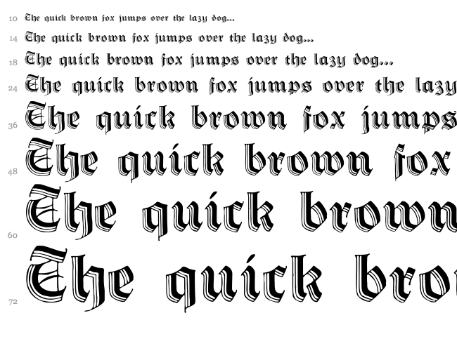 Hermann Gotisch font waterfall