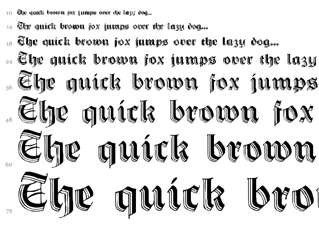 Hermann Gotisch font waterfall