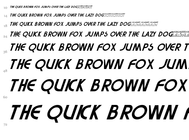 Highlander font waterfall