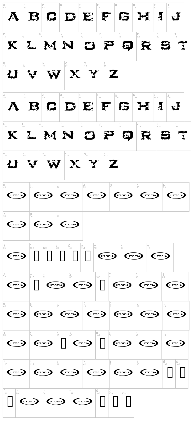 Ikarus font map