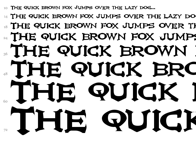Ikarus font waterfall