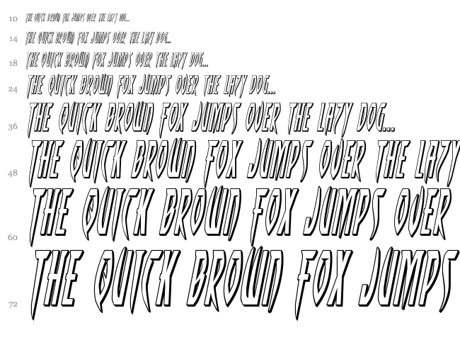 Inhumanity font waterfall