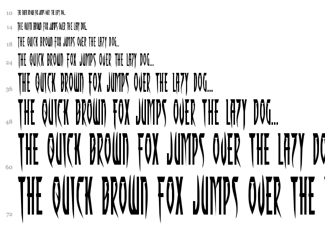 Inhumanity font waterfall