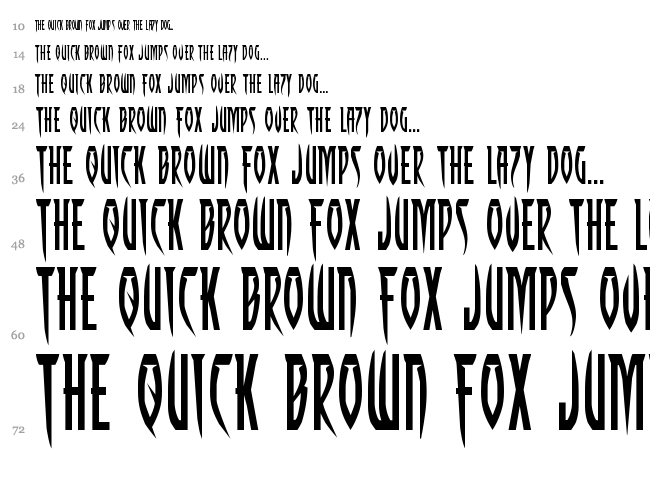 Inhumanity font waterfall