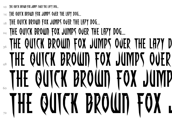 Inhumanity font waterfall
