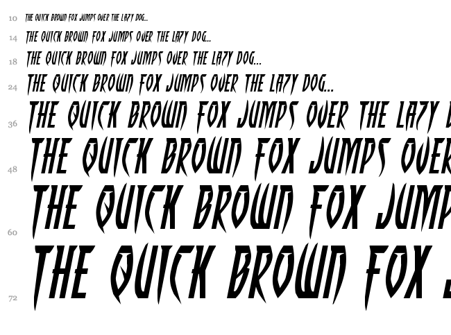 Inhumanity font waterfall