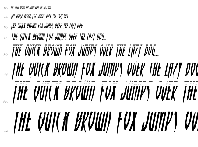Inhumanity font waterfall