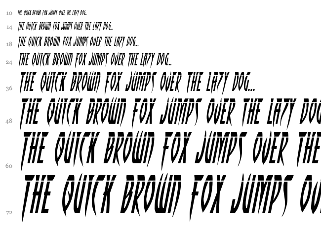 Inhumanity font waterfall