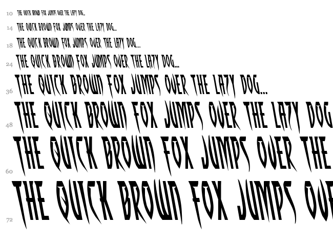 Inhumanity font waterfall