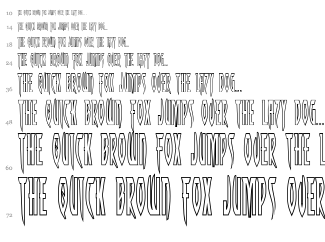 Inhumanity font waterfall