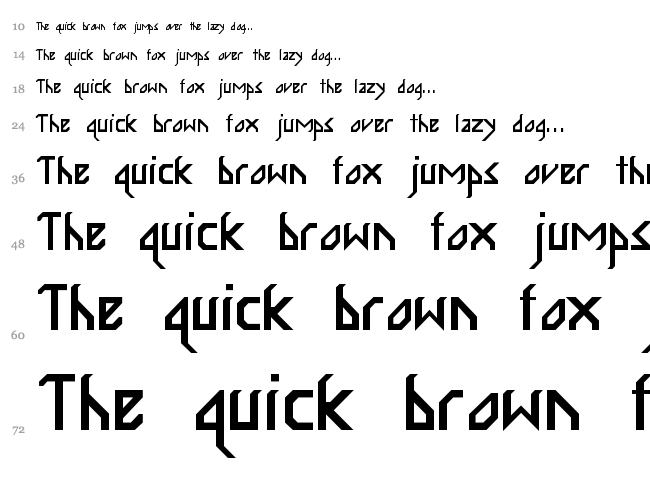 InkaBod font waterfall