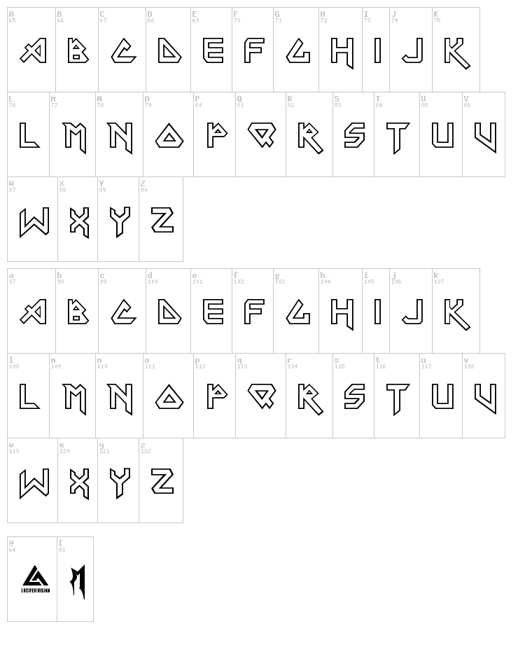 Iron Maiden font map