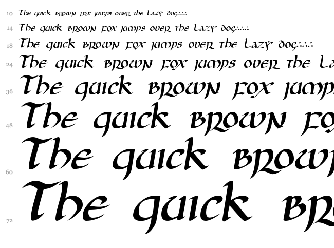JGJ Uncial font waterfall