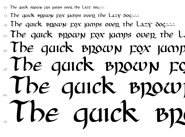 JGJ Uncial font waterfall