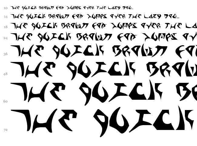 Kahless font waterfall
