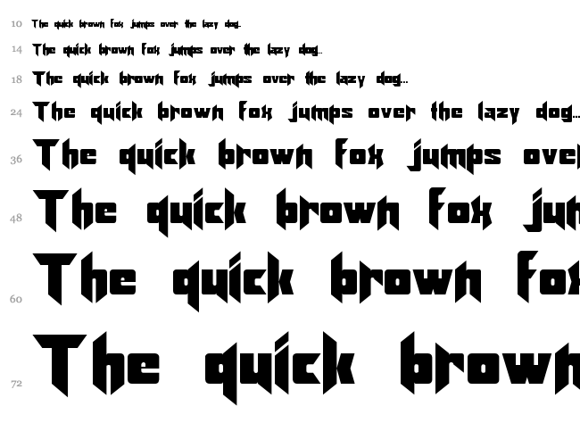 Klingon Blade font waterfall