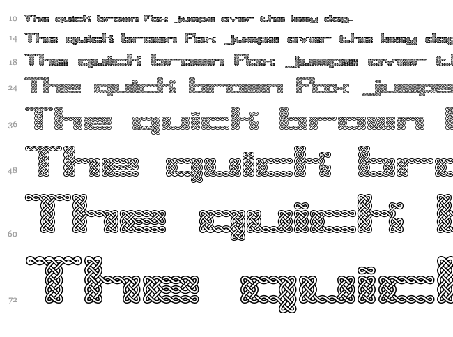 Knot BRK font waterfall