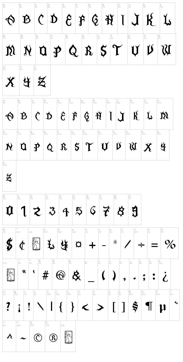 La Flama y La Espina font map