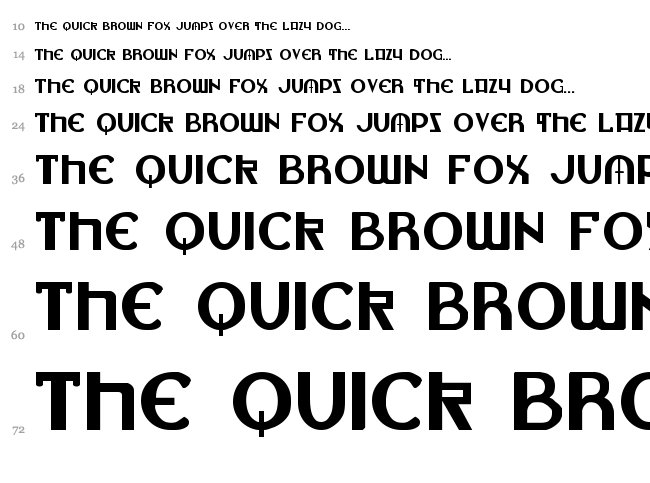 Lionheart font waterfall