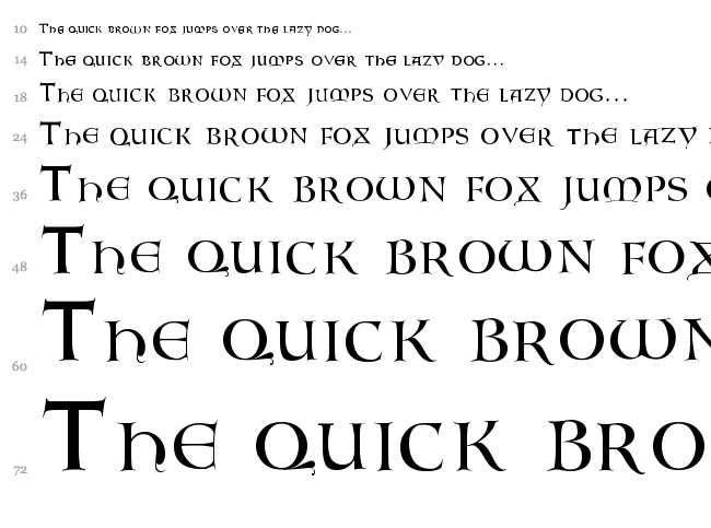 Lombardic font waterfall