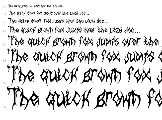 MB Arcane font waterfall