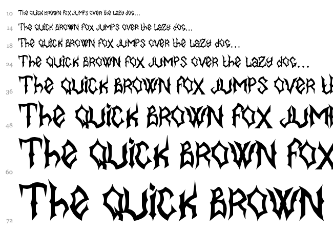 MB BlackBook Type font waterfall