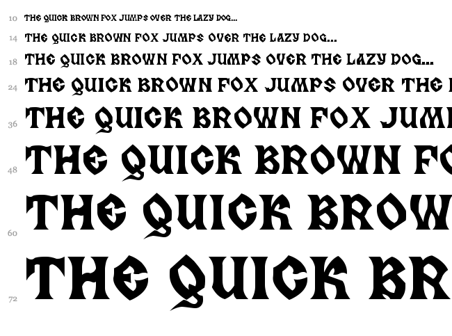 MB Slavonic Minsk font waterfall