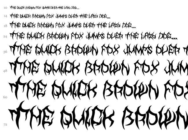 MB TyranT font waterfall