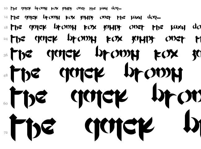 Mellogothic font waterfall