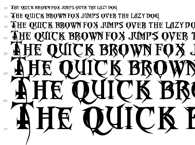 Metal Macabre font waterfall