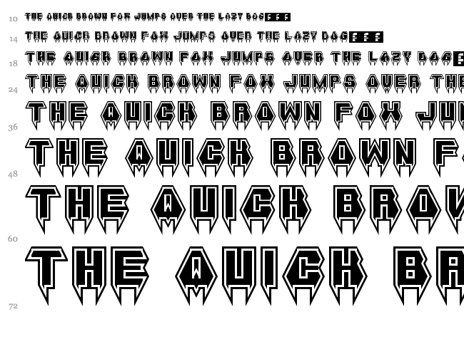 Metal Vampire font waterfall
