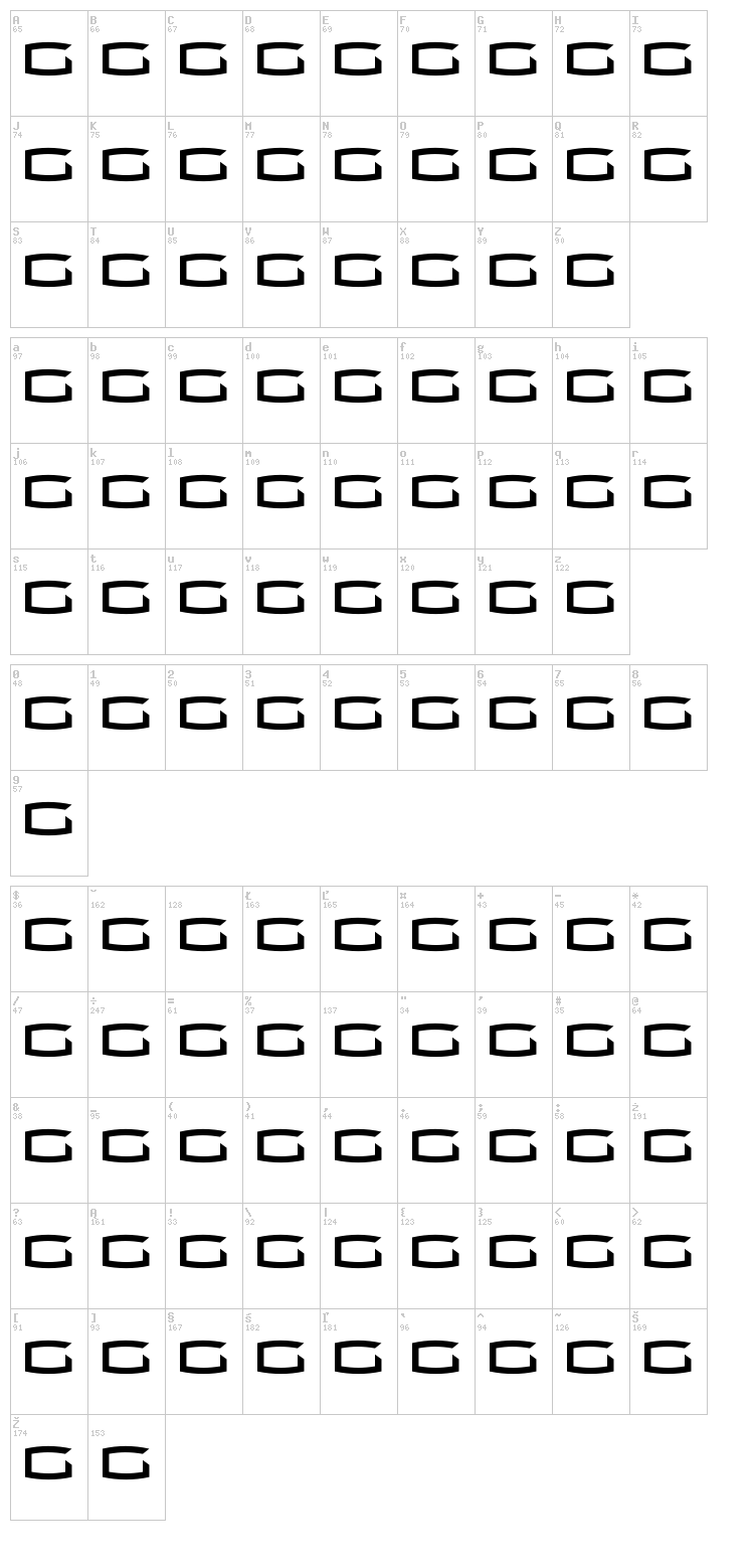 Milenio Jed@ font map