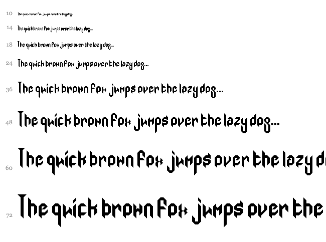 Mod Gothic font waterfall